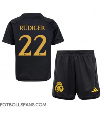 Real Madrid Antonio Rudiger #22 Replika Tredje Tröja Barn 2023-24 Kortärmad (+ Korta byxor)